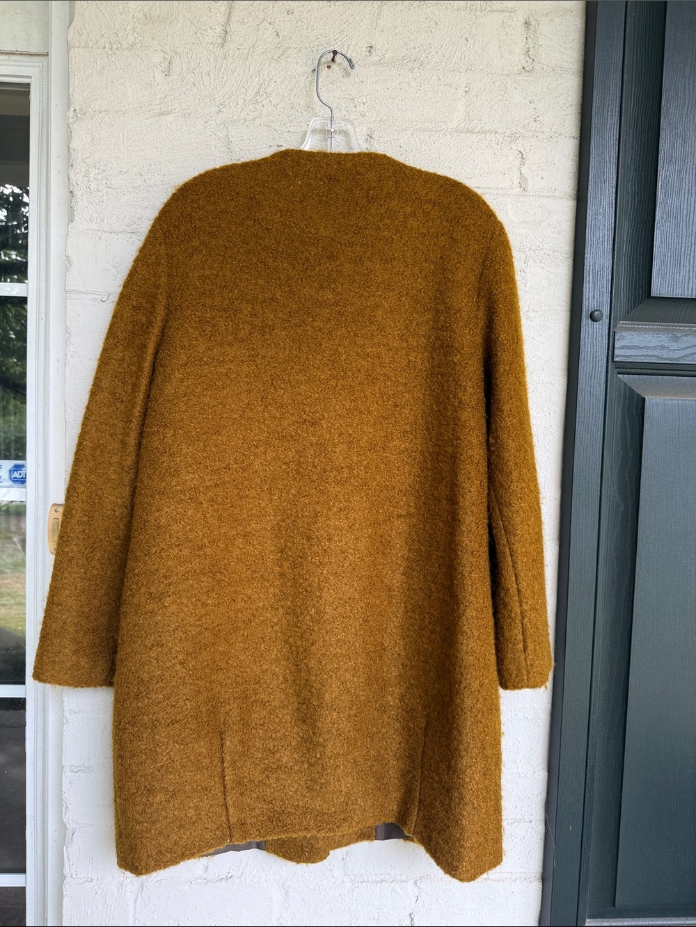Zara Collarless Mohair Teddy Coat Size Small - Picture 7 of 12